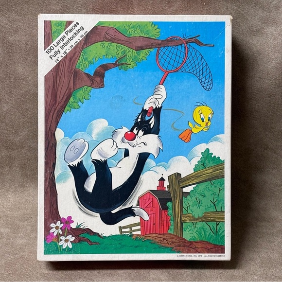 Vintage 1978 Whitman Puzzle Warner Bros Sylvester Tweety Bird 100 Pc Complete - Picture 1 of 5